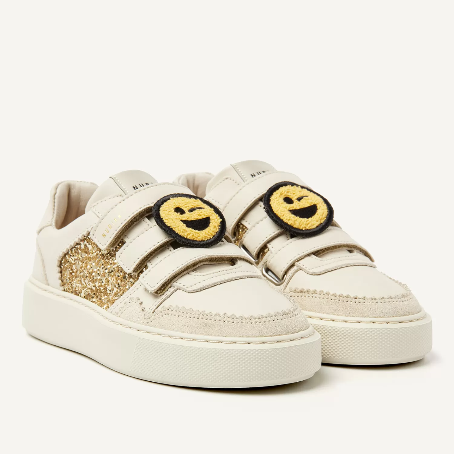 Nubikk Vince Straps K Beige Glitter Sneakers For Kids Flash Sale